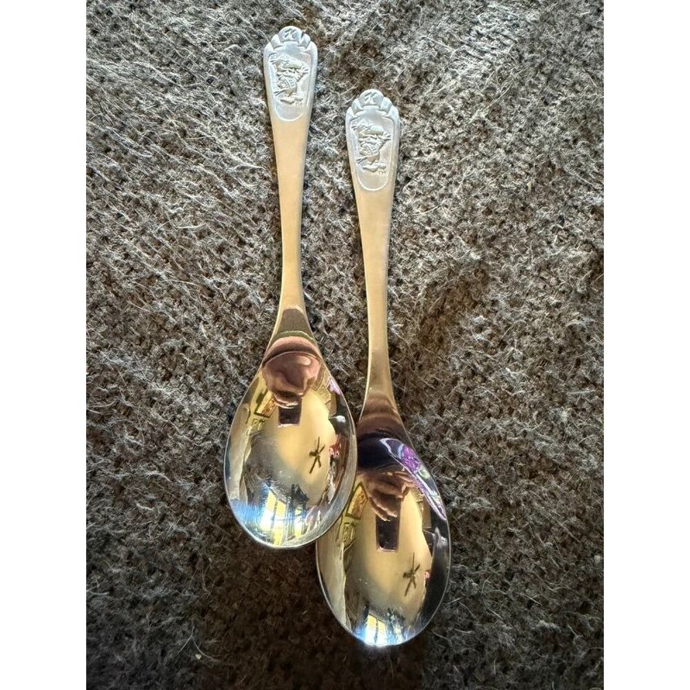 Lot of 2 Vintage 1983 Kellogg's Cereal Spoons Sonny the Cuckoo Bird Cocoa Puffs